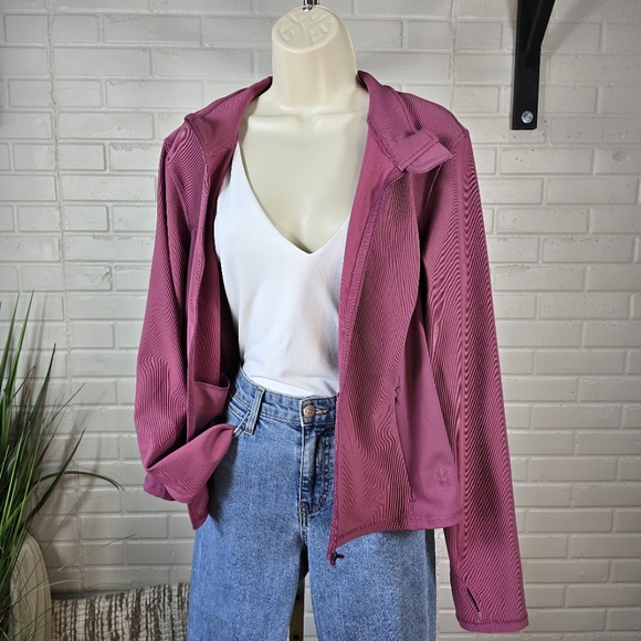 Spyder Jackets & Blazers - NWT Spyder Muave Ribbed Lightweight Long Sleeve Zip Up Jacket Extra Large